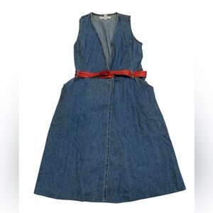 Vintage Gloria Vanderbilt Denim Wrap Dress Size Small - 90s Y2K
